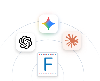 Logotypy Gemini, Claude i OpenAI połączone z Fakturownią przez MCP