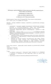 informacja o wpływie działalności wykonywanej przez jednostkę organizacyjną na zdrowie ludzi i na środowisko