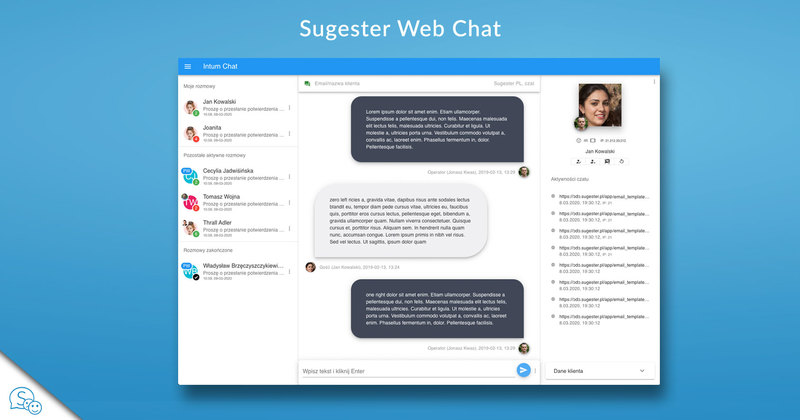 Sugester Web Chat. Nowy panel operatora.ester WebCzat. Nowy panel operatora.