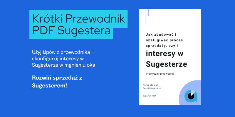 Na obrazku jest okładka pdf Sugestera z interesów