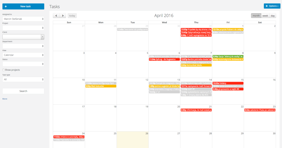Sugester calendar and task board Sugester