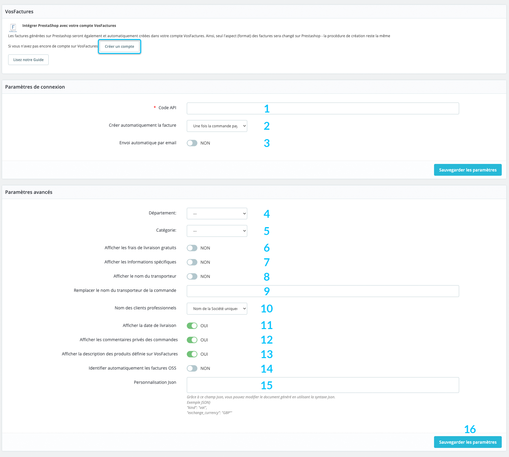 Configurer le Module Prestashop Addons Facturation
