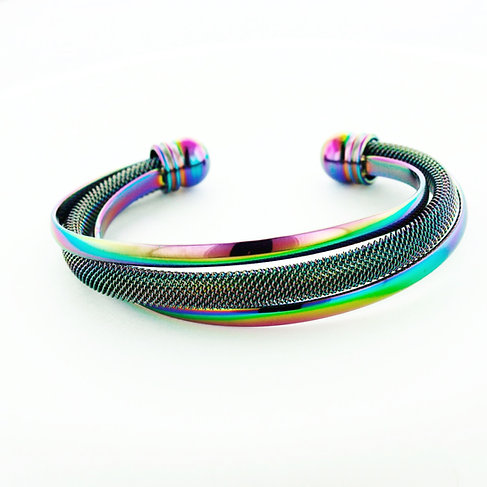 Twist Cuff Bracelet (Rainbow Infinacolor)