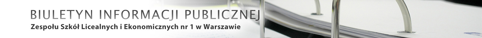 Baner BIP Zespołu Szkół Licealnych i Ekonomicznych nr 1 w Warszawie