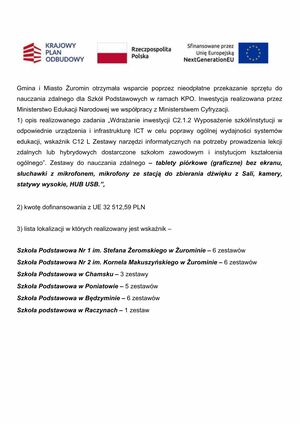 Wdrażanie inwestycji C2.1.2 